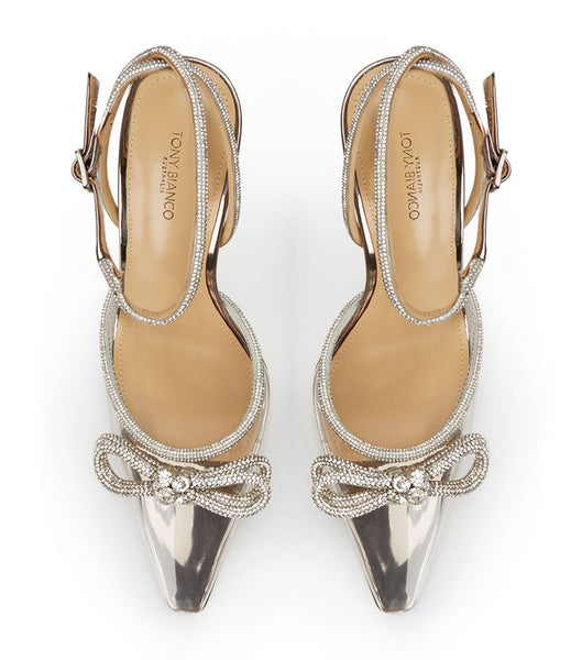 Tacones De Novia Tony Bianco Eros Clear Vinylite/Gunmetal Shine 10.5cm Gris | BECSO33338