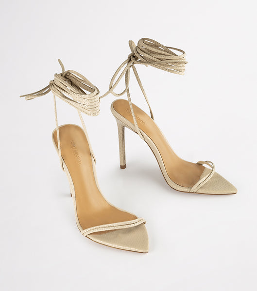 Tacones De Novia Tony Bianco Millie Vanilla Snake 10.5cm Amarillo Claro | ECJKU23363