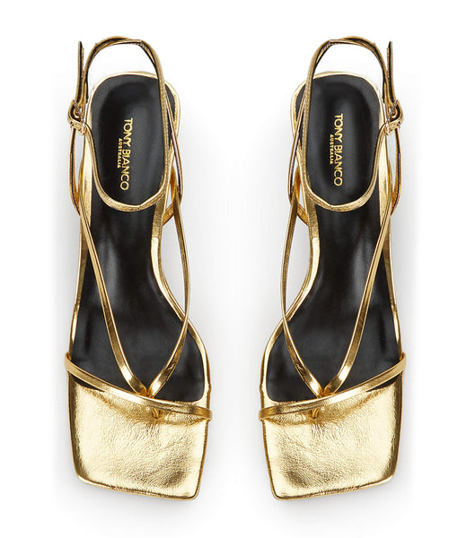 Tacones con tiras Tony Bianco Avi Gold Foil 6.5cm Doradas | ECICD97960