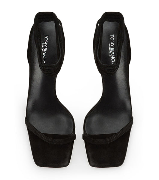 Tacones con tiras Tony Bianco Fleur Black Suede 11cm Negras | QECUV78037