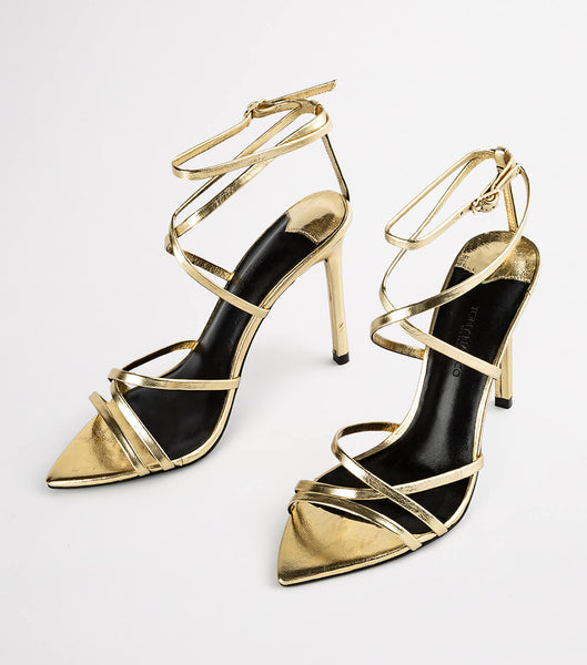 Tacones con tiras Tony Bianco Marcy Gold Foil 10.5cm Doradas | ECCVG49533