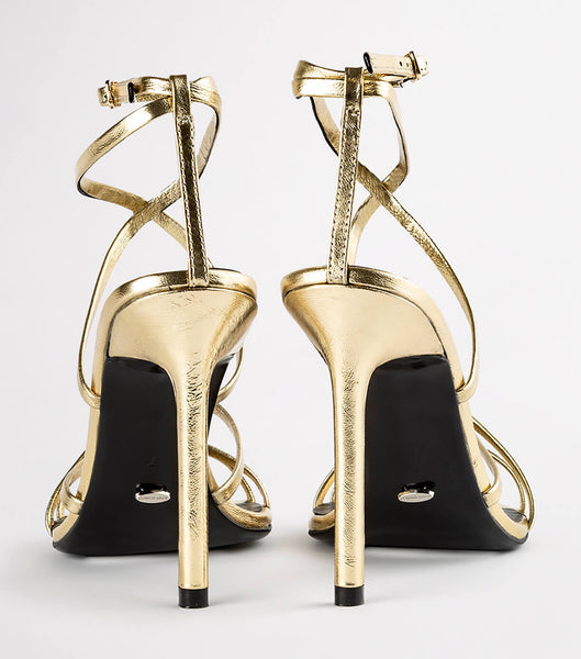 Tacones con tiras Tony Bianco Marcy Gold Foil 10.5cm Doradas | ECCVG49533