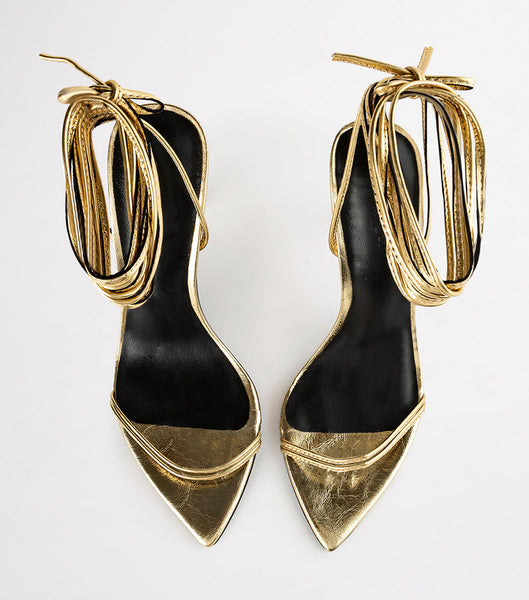 Tacones con tiras Tony Bianco Millie Gold Foil 10.5cm Doradas | QECWA86012