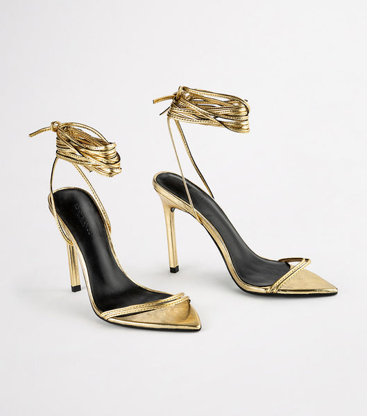 Tacones con tiras Tony Bianco Millie Gold Foil 10.5cm Doradas | QECWA86012