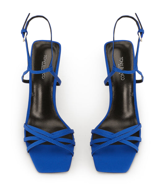 Tacones con tiras Tony Bianco Nomad Azure Crepe 10.5cm Azur | BECSO11396