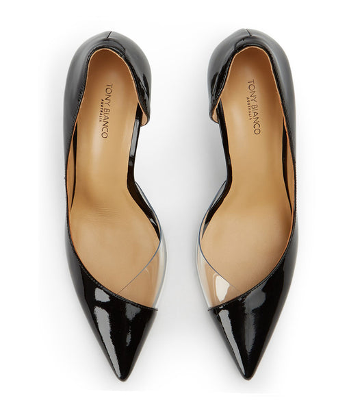 Tacones de aguja Tony Bianco Adore Black Patent/Clear Vinylite 10.5cm Negras | ZECMJ34075