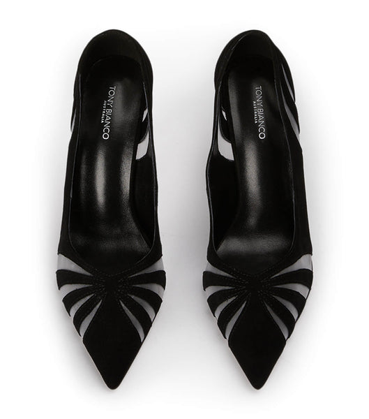 Tacones de aguja Tony Bianco Arrow Black Suede 10.5cm Negras | LECSX78059