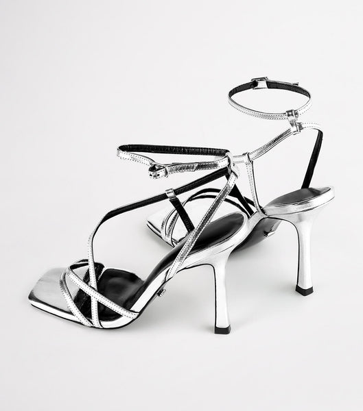 Tacones de aguja Tony Bianco Franci Silver Foil 10.5cm Plateadas | PECQX67003