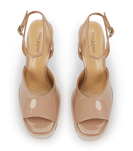 Tacones de aguja Tony Bianco Journey Coco Patent 15cm Beige | EECVG50421