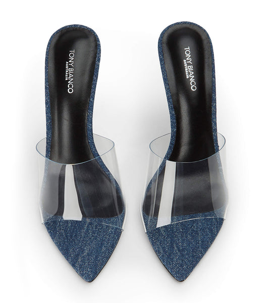 Tacones de aguja Tony Bianco Mylo Clear Vinylite/Blue Denim 10.5cm Azules | DECKV70621