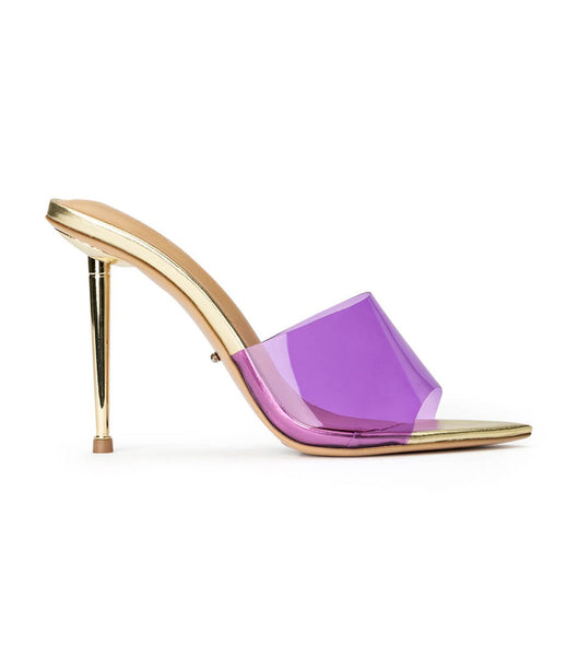 Tacones de aguja Tony Bianco Mylo Purple Vinylite/Gold 10.5cm Moradas Doradas | PECER12640