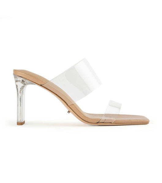 Tacones de evento Tony Bianco Chicago Clear Vinylite/Skin Nappa 8.5cm Arena | QECUV91655