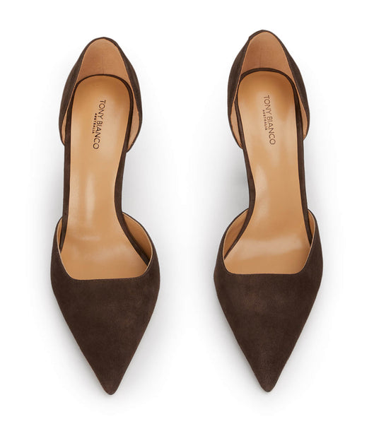 Tacones de evento Tony Bianco Gala Espresso Suede 10cm Chocolate | QECWA71959