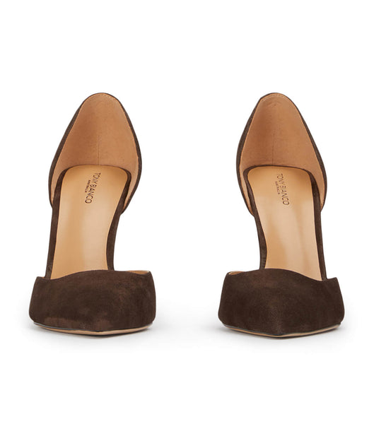 Tacones de evento Tony Bianco Gala Espresso Suede 10cm Chocolate | QECWA71959