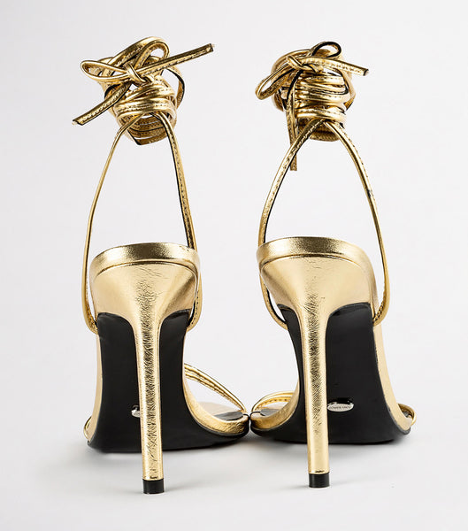 Tacones de evento Tony Bianco Millie Gold Foil 10.5cm Doradas | UECND29890