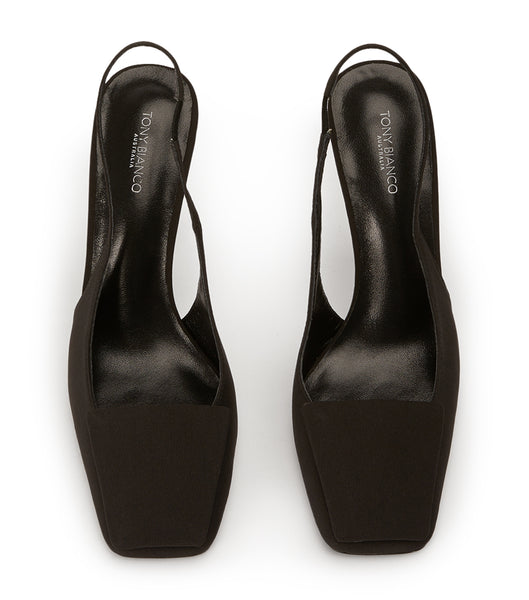 Tacones de evento Tony Bianco Rue Black Crepe 10.5cm Negras | GECEC76953