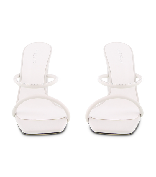 Zapatos Tacon Bloque Tony Bianco Florence White Sheep Nappa 11cm Blancas | DECVO97704