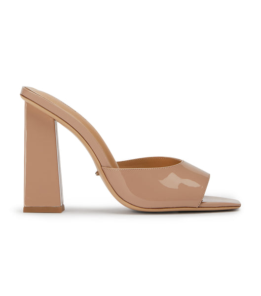 Zapatos Tacon Bloque Tony Bianco Naja Coco Patent 10.5cm Beige | ZECNQ17747