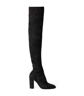 Botas de Tacon Tony Bianco Bloom Black Stretch Suede 9.5cm Negras | AECDF81376