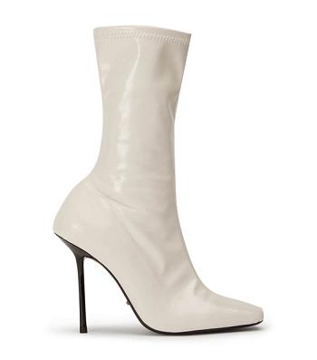 Botas de Tacon Tony Bianco Remie Ecru Crinkle Patent 10.5cm Blancas | UECTG23435