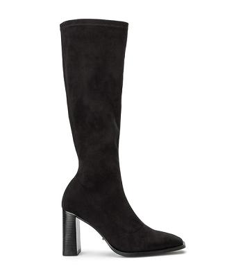 Botas hasta las rodillas Tony Bianco Renae Black Stretch Suede 8.5cm Negras | ECZPD72296