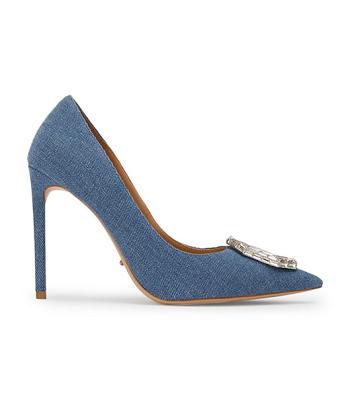 Court Shoes Tony Bianco Alison Washed Denim 10.5cm Azules | SECNY54103