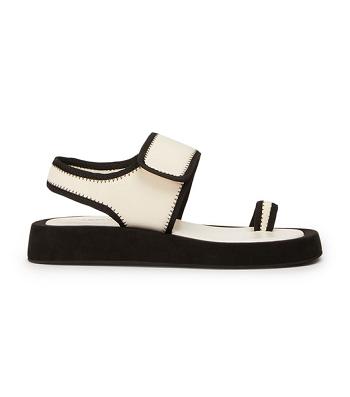 Flat Sandals Tony Bianco Iso White/Black Neoprene 3.5cm Blancas Negras | SECNY80266