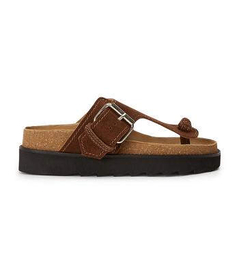 Flat Sandals Tony Bianco Marlo Choc Suede 3cm Marrones | XECGW10705