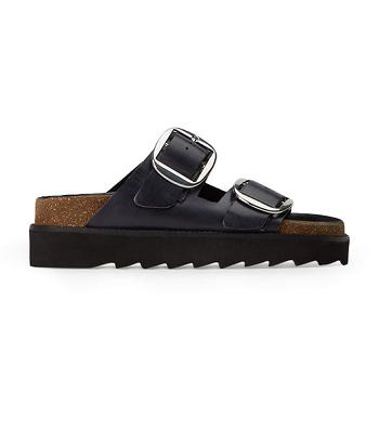 Flat Sandals Tony Bianco Marty Black Wax Negras | ECJVR86163