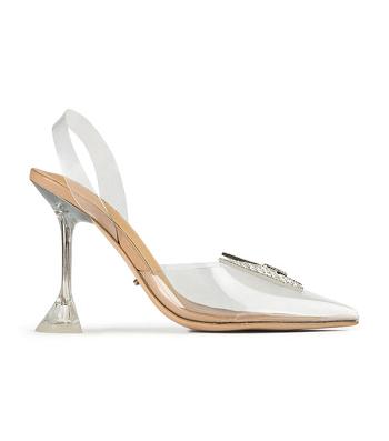 Tacones Brillantes Tony Bianco Laos Clear Vinylite 10.3cm Plateadas | ECJVR66157