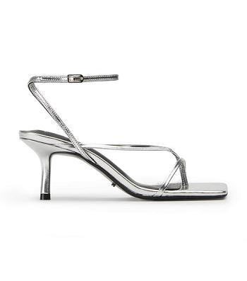 Tacones De Novia Tony Bianco Avi Silver Foil 6.5cm Plateadas | ECICD91853