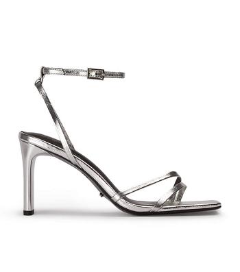 Tacones bajos Tony Bianco Corso Silver Foil 8.5cm Plateadas | GECEC40587