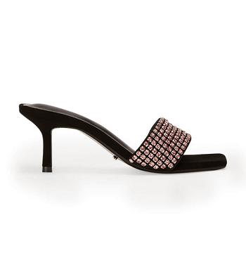 Tacones de aguja Tony Bianco Amos Pink Crystal/Black Suede 6.5cm Rosas Negras | TECWZ75649