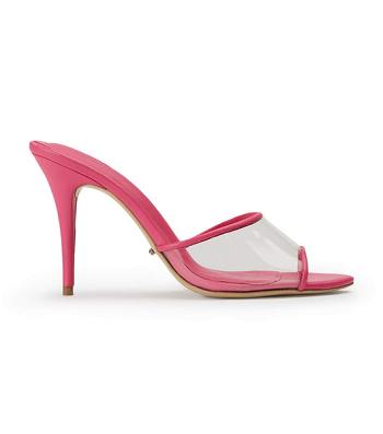 Tacones de aguja Tony Bianco Riana Clear Vinylite/Acid Pink 9.5cm Rosas | ECZDE14210