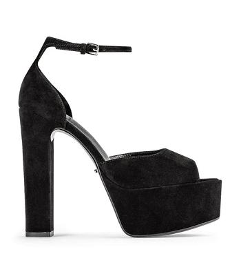 Zapatos Plataforma Tony Bianco Jayze Black Suede 14cm Negras | LECTR96822